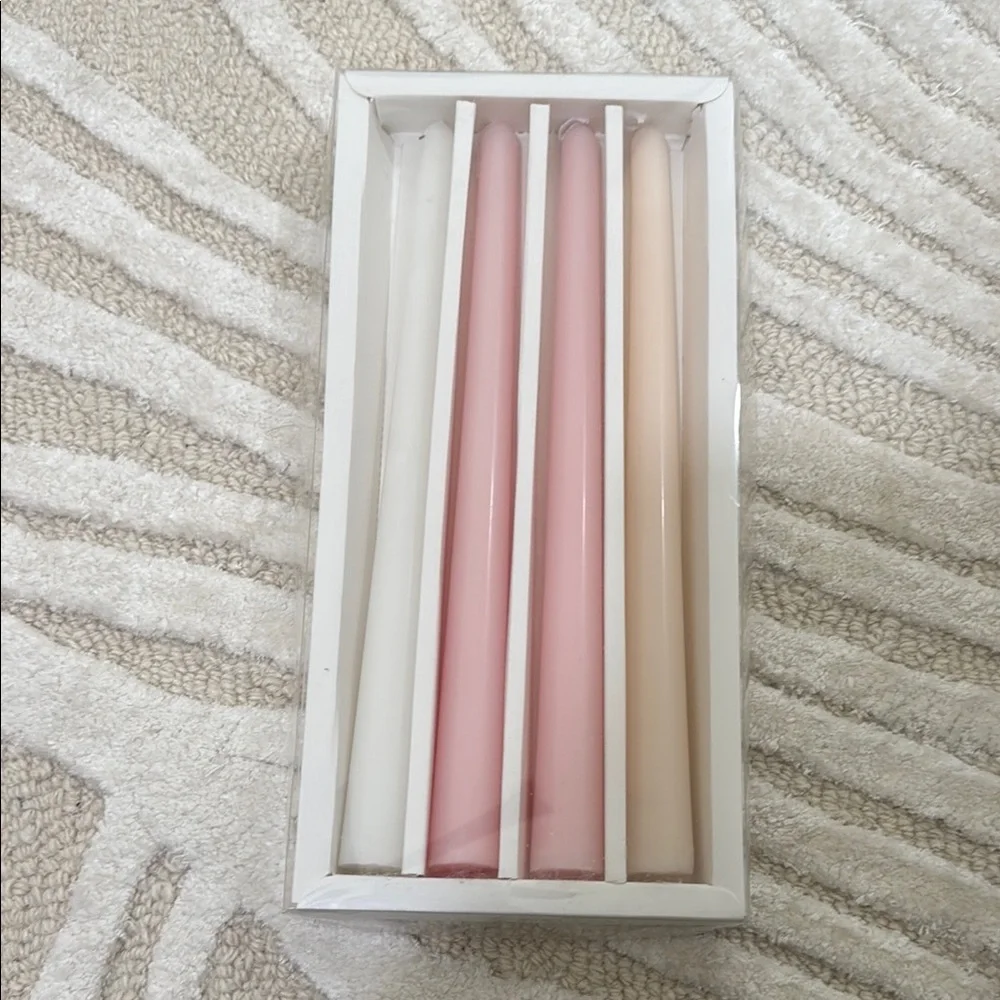 Elegant Pink and Cream Taper Candles